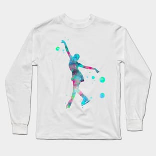 Figure Skating Watercolor Painting 1 Long Sleeve T-Shirt